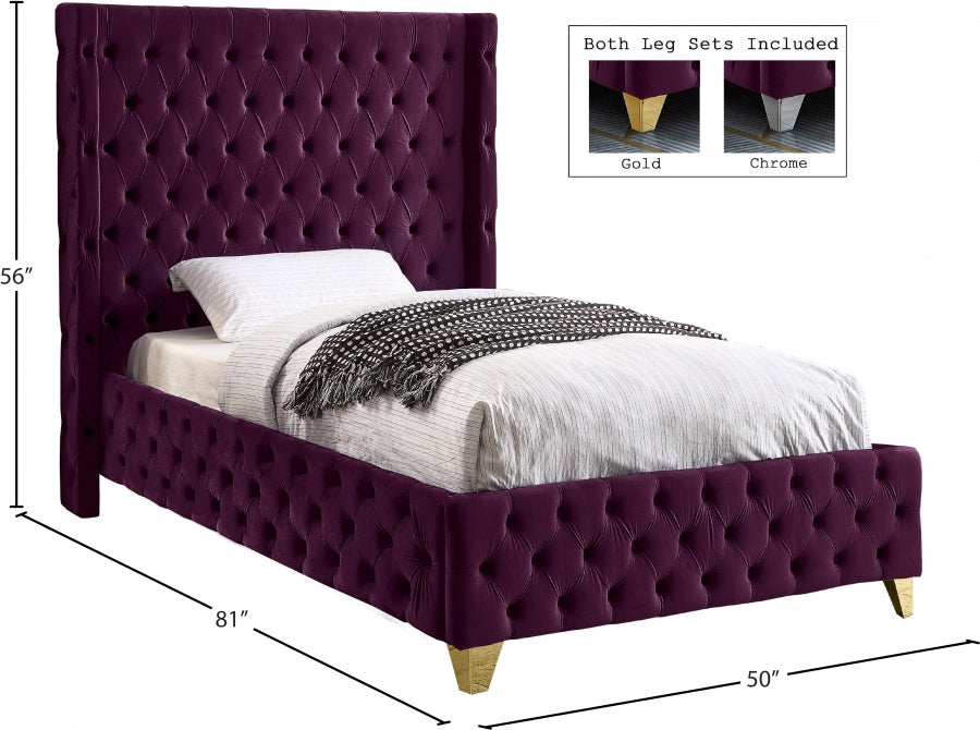 Lit en velours Savane