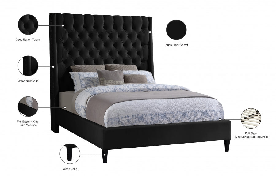 Lit en velours Fritz
