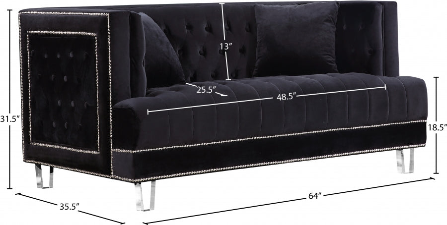 Causeuse en velours Lucas 