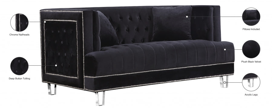 Causeuse en velours Lucas 