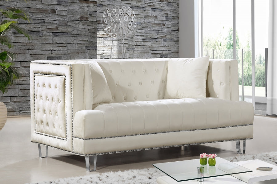 Causeuse en velours Lucas 