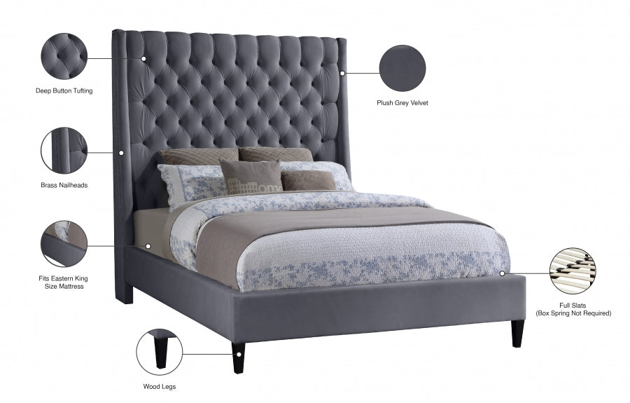 Lit en velours Fritz