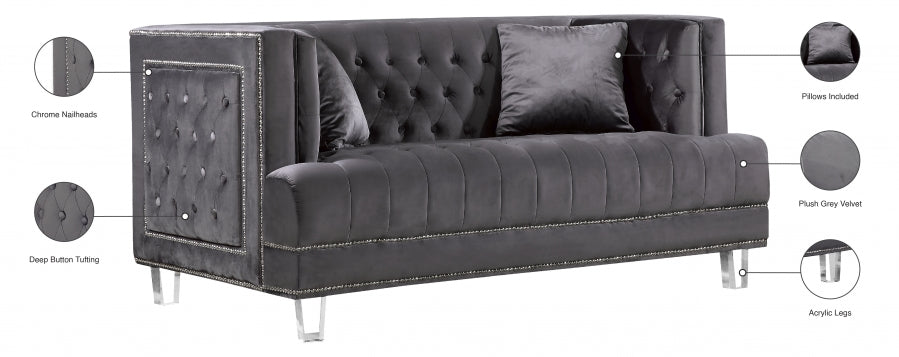 Causeuse en velours Lucas 