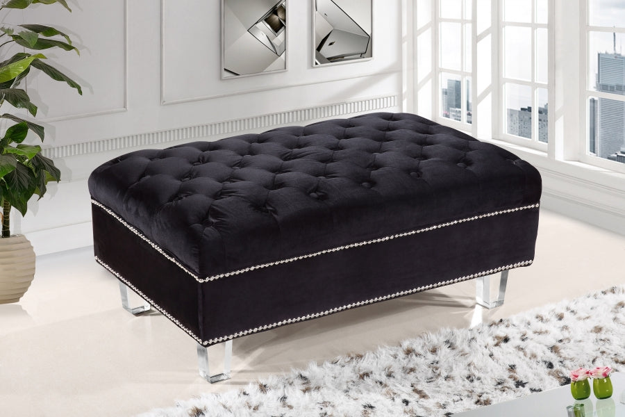 Pouf en velours Lucas