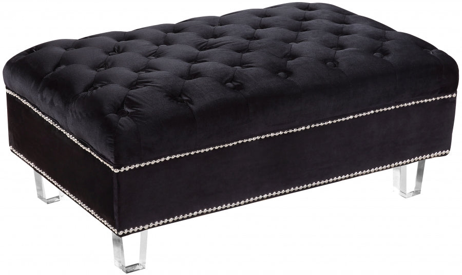 Pouf en velours Lucas