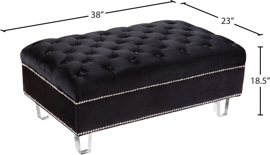 Pouf en velours Lucas
