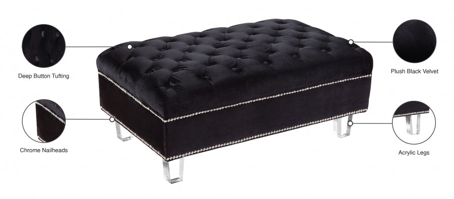 Pouf en velours Lucas