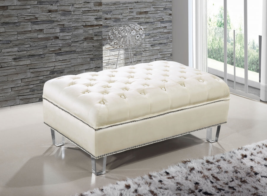 Pouf en velours Lucas