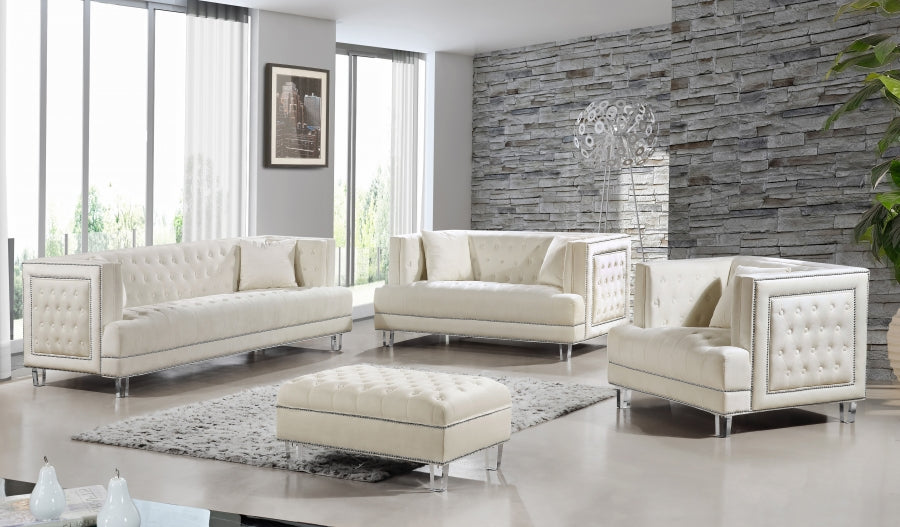 Pouf en velours Lucas