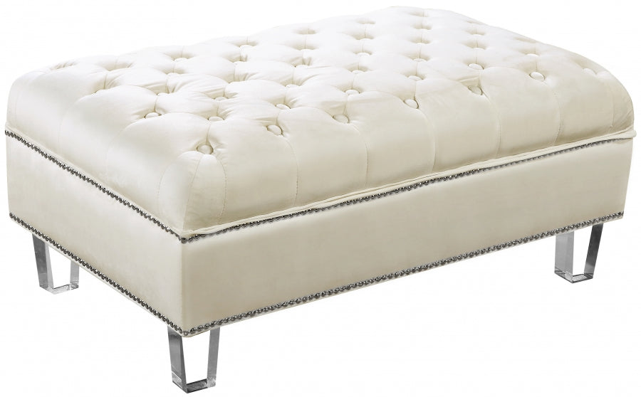 Pouf en velours Lucas