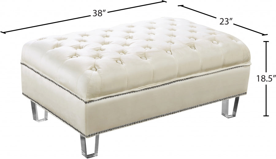 Pouf en velours Lucas