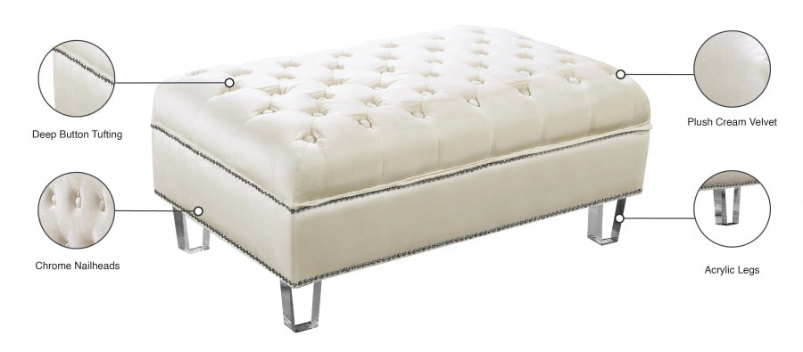 Pouf en velours Lucas