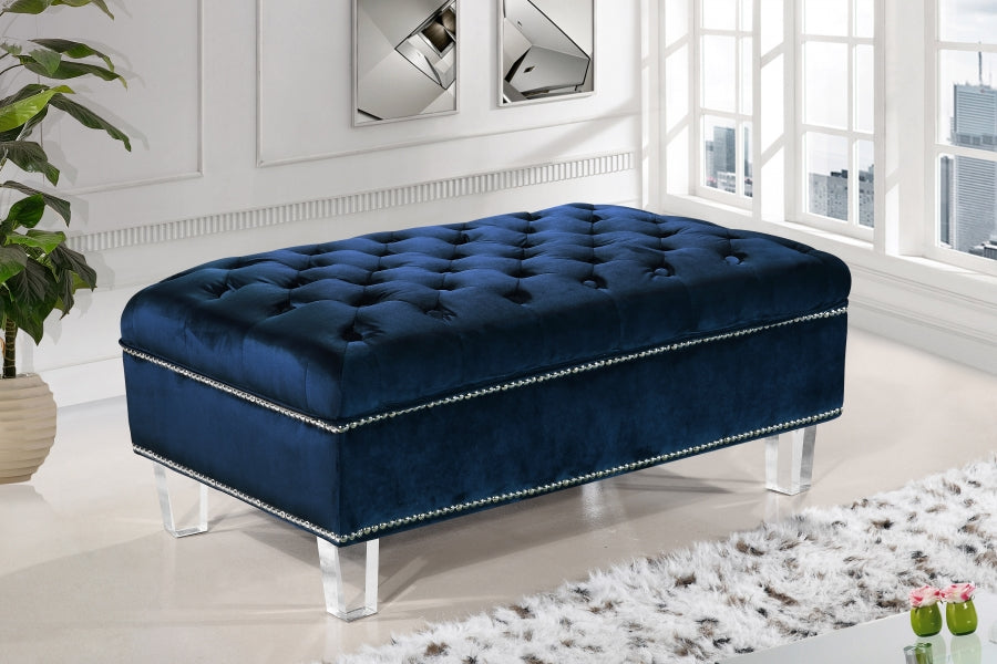 Pouf en velours Lucas