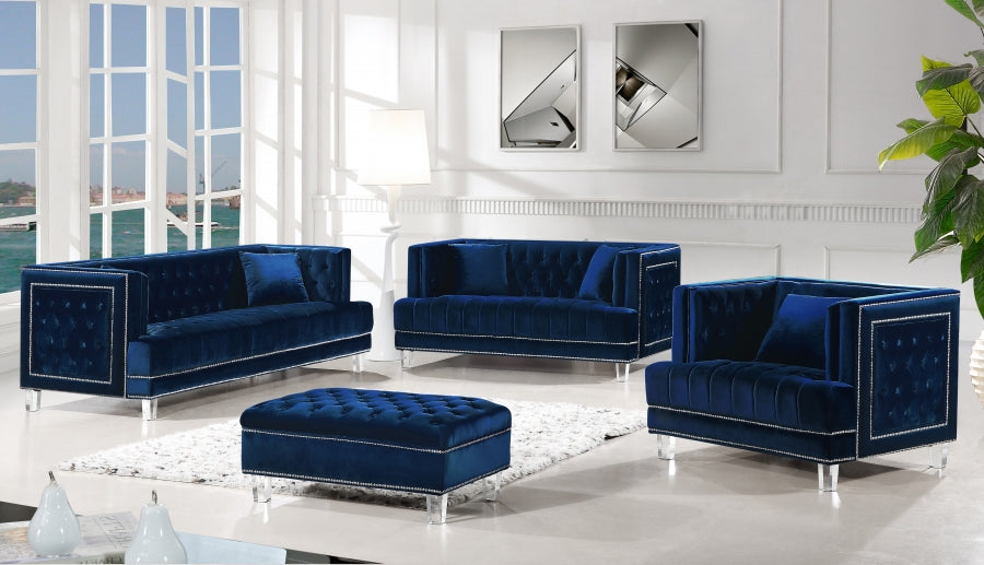 Pouf en velours Lucas