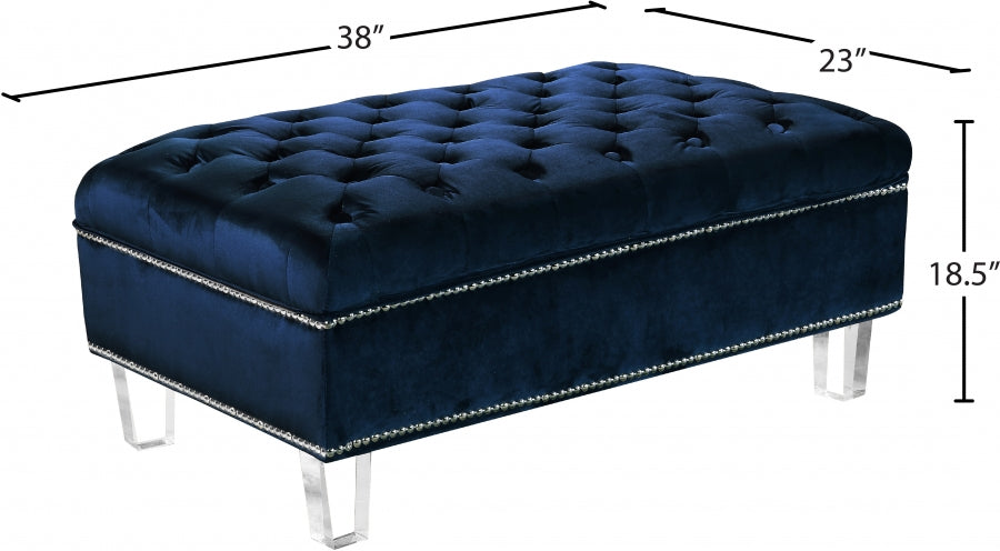Pouf en velours Lucas