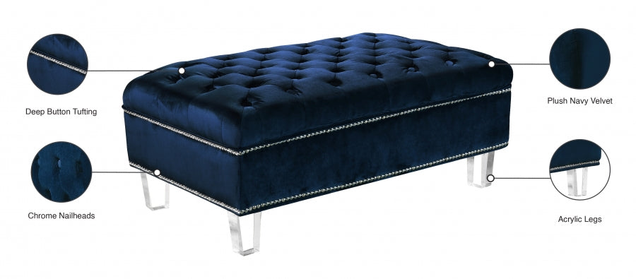 Pouf en velours Lucas
