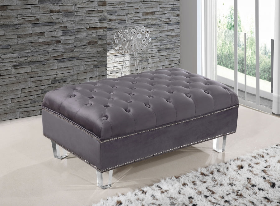 Pouf en velours Lucas