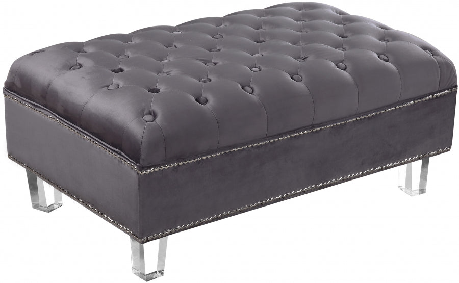 Pouf en velours Lucas