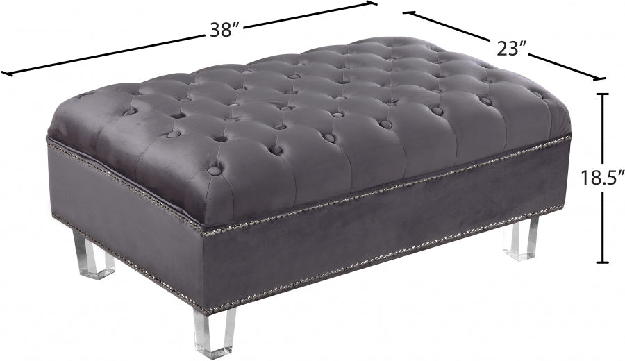 Pouf en velours Lucas