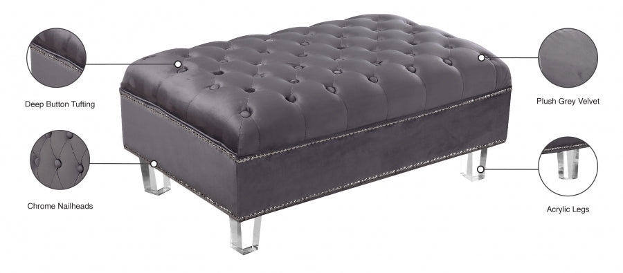 Pouf en velours Lucas