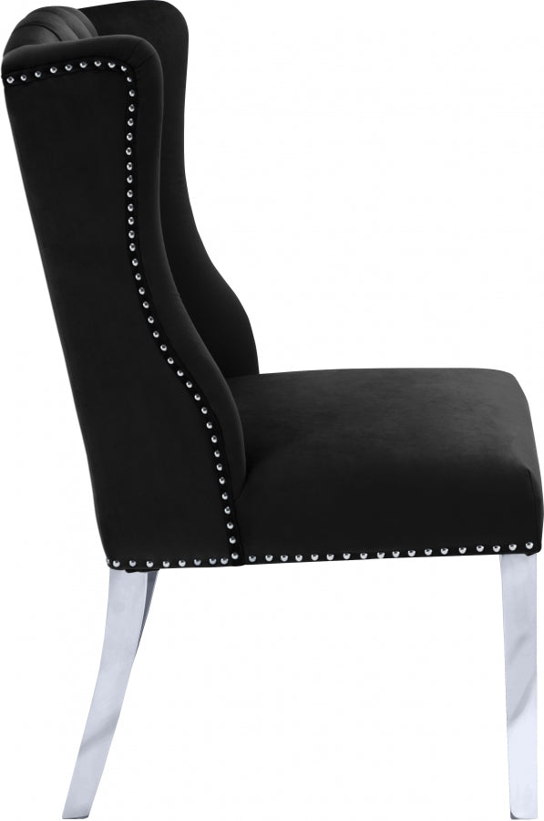 Chaise de salle à manger en velours Suri