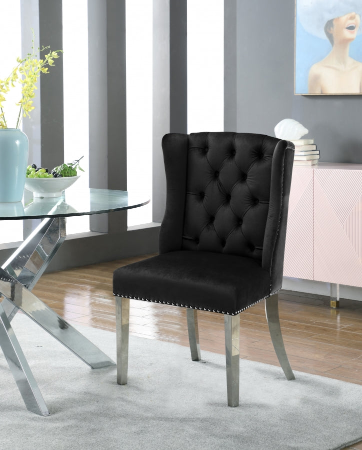 Chaise de salle à manger en velours Suri