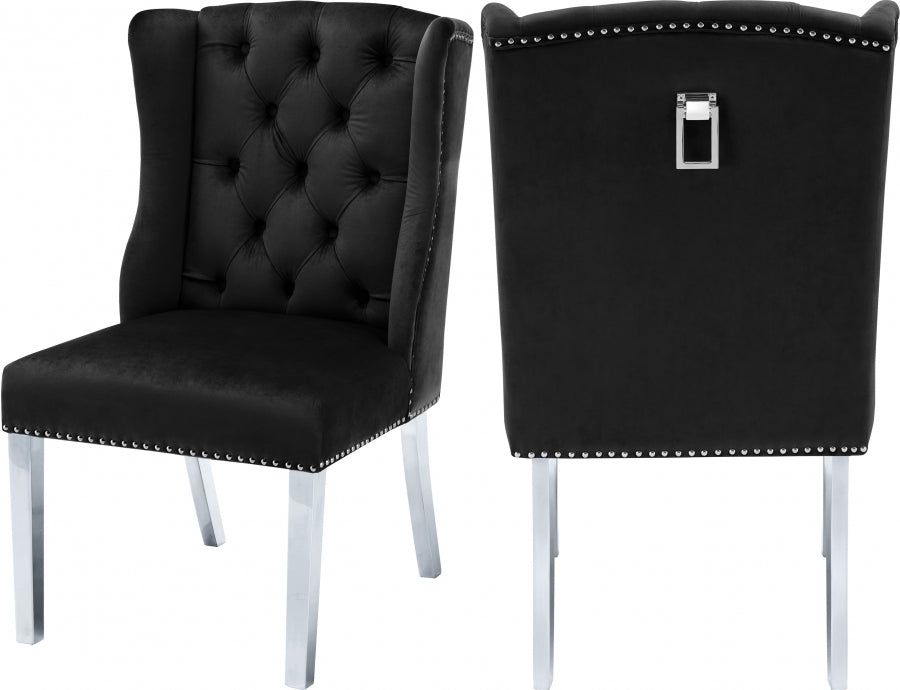 Chaise de salle à manger en velours Suri