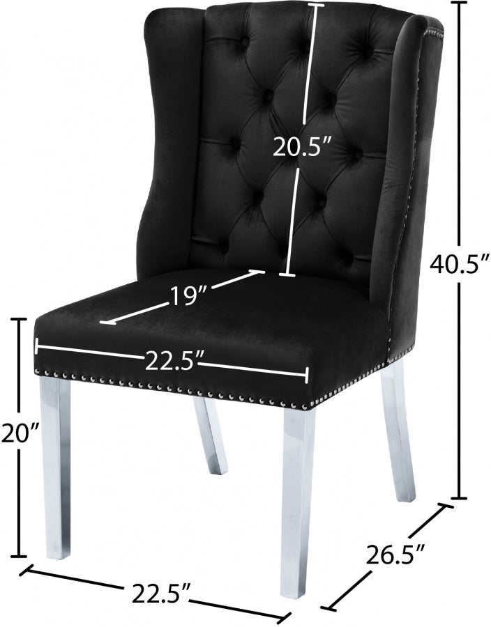 Chaise de salle à manger en velours Suri