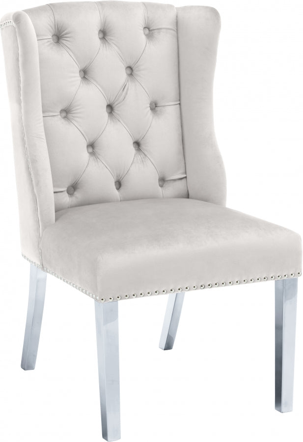 Chaise de salle à manger en velours Suri