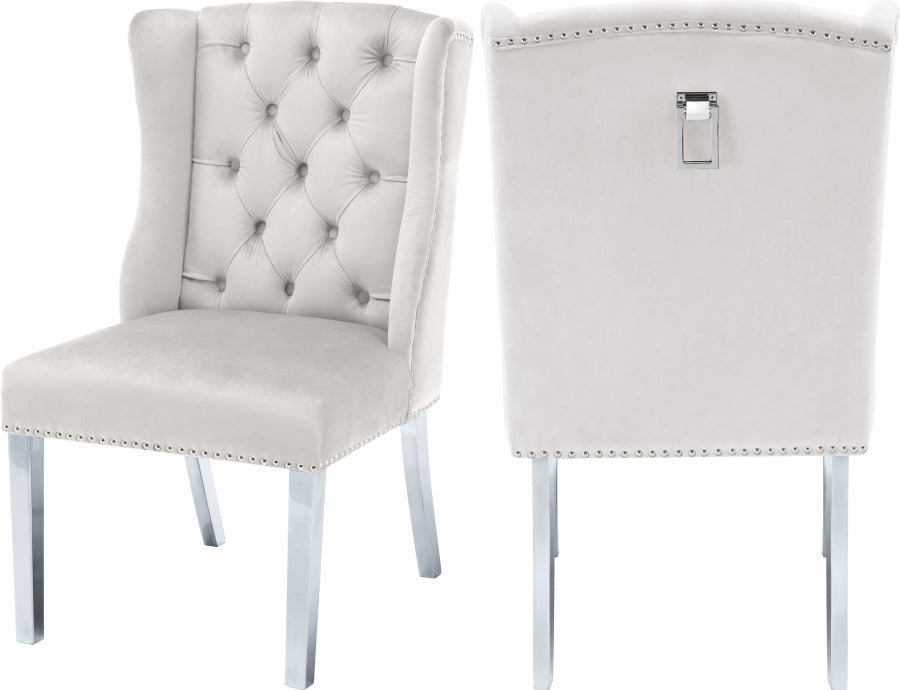 Chaise de salle à manger en velours Suri