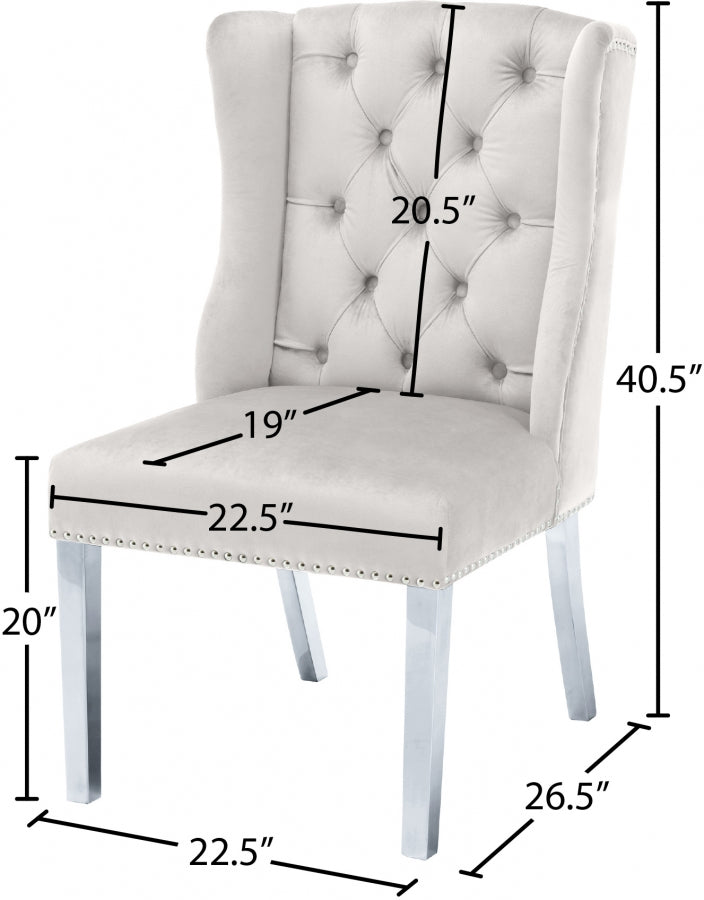 Chaise de salle à manger en velours Suri