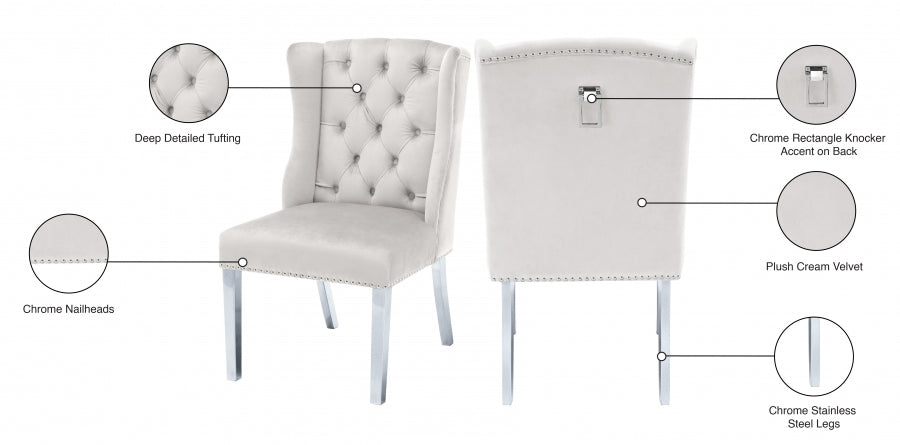 Chaise de salle à manger en velours Suri