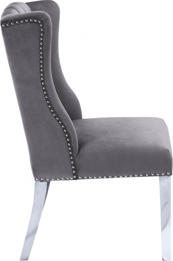 Chaise de salle à manger en velours Suri