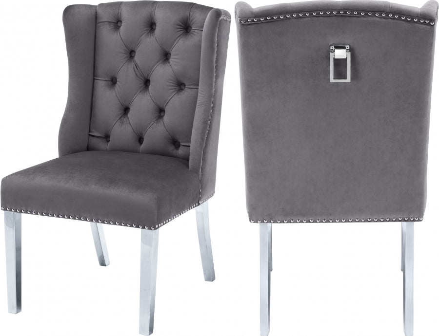 Chaise de salle à manger en velours Suri