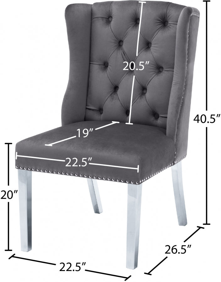 Chaise de salle à manger en velours Suri