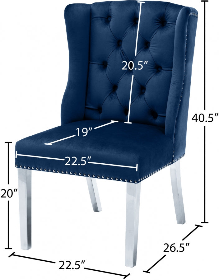 Chaise de salle à manger en velours Suri