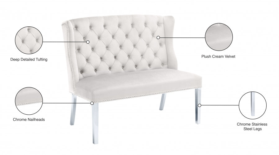 Banc de canapés en velours Suri