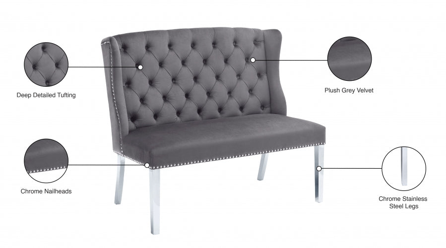 Banc de canapés en velours Suri