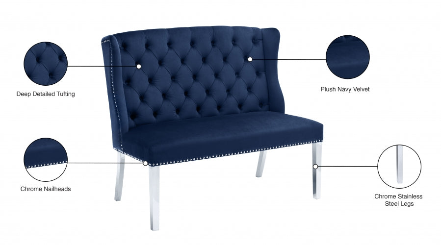 Banc de canapés en velours Suri