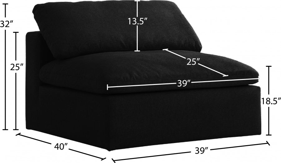 Chaise sans accoudoirs rembourrée en duvet Serene Linen Deluxe