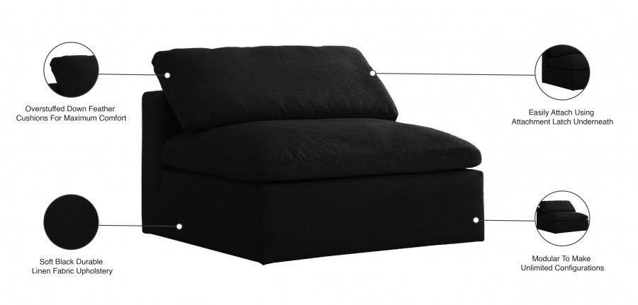 Chaise sans accoudoirs rembourrée en duvet Serene Linen Deluxe