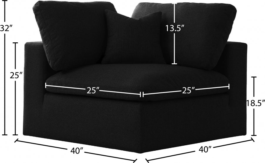 Chaise rembourrée en duvet modulaire de luxe Serene Linen