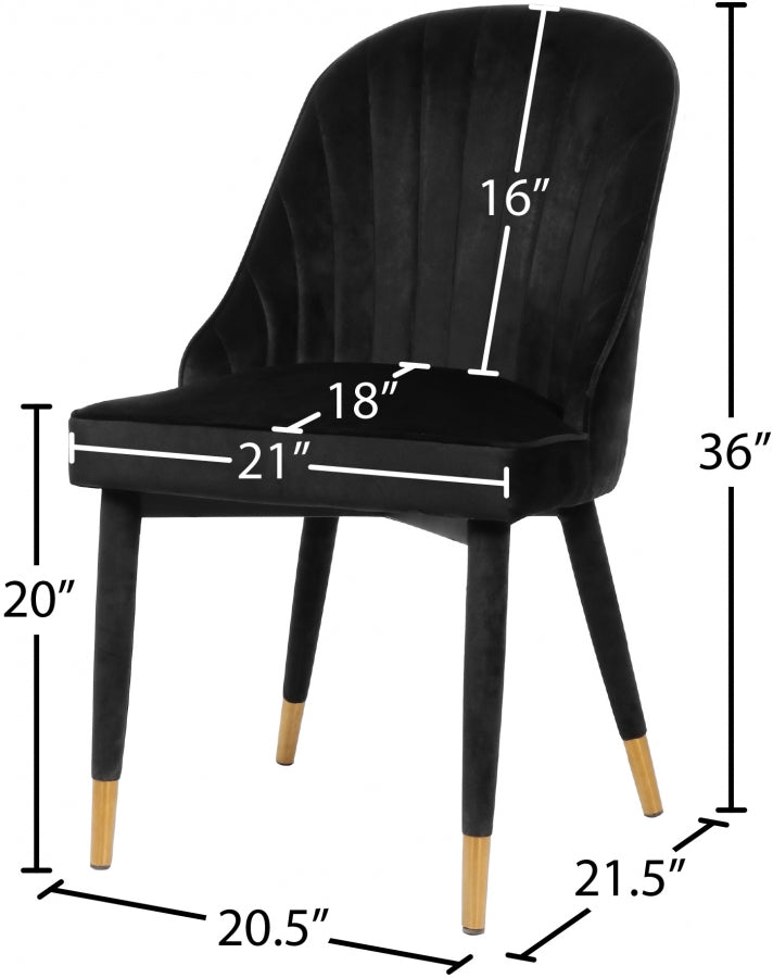 Chaise de salle à manger en velours Belle