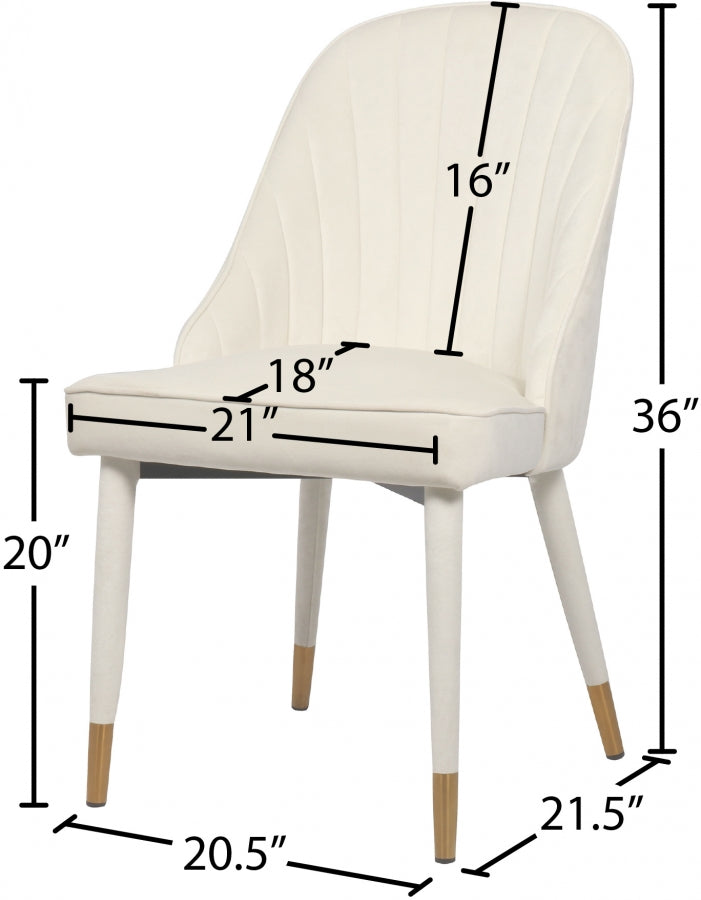 Chaise de salle à manger en velours Belle
