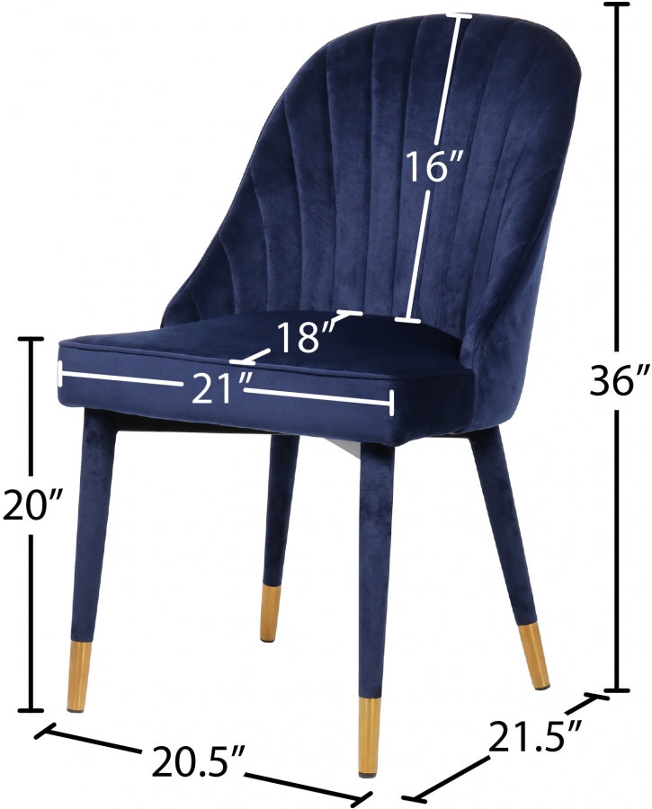 Chaise de salle à manger en velours Belle