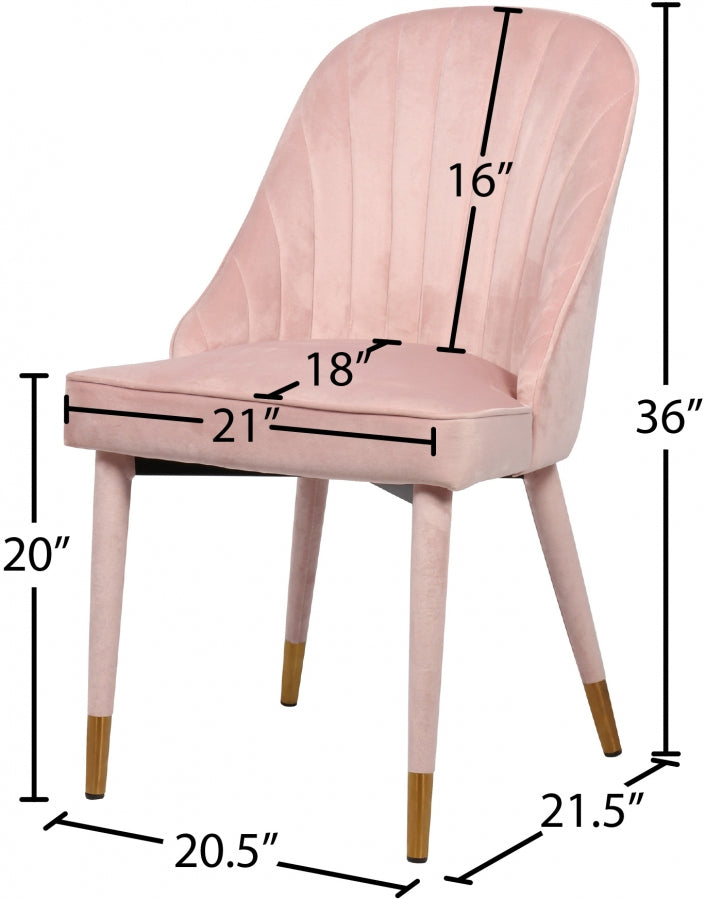 Chaise de salle à manger en velours Belle