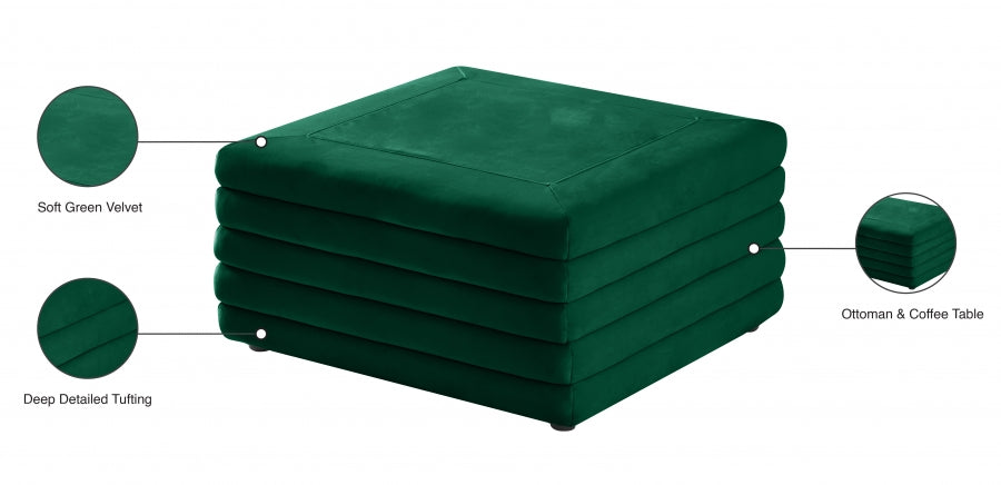 Pouf en velours Lorenzo | Café
