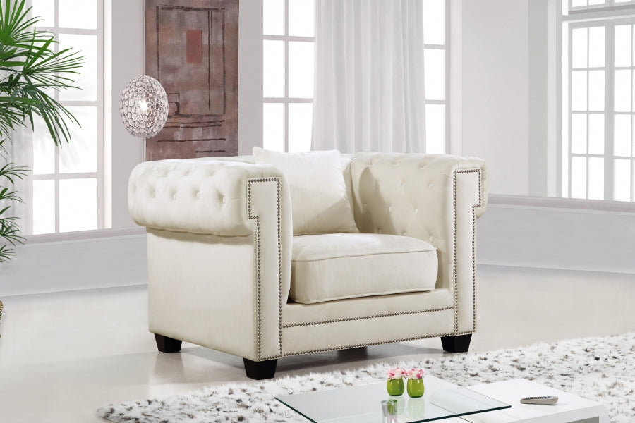Chaise en velours Bowery