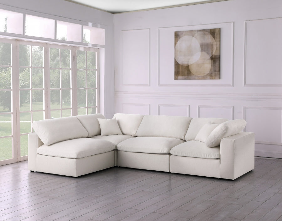 Sectionnel rembourré en duvet Serene Linen Deluxe, confortable comme un nuage