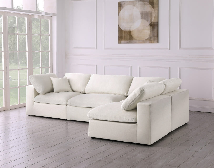 Sectionnel rembourré en duvet Serene Linen Deluxe, confortable comme un nuage